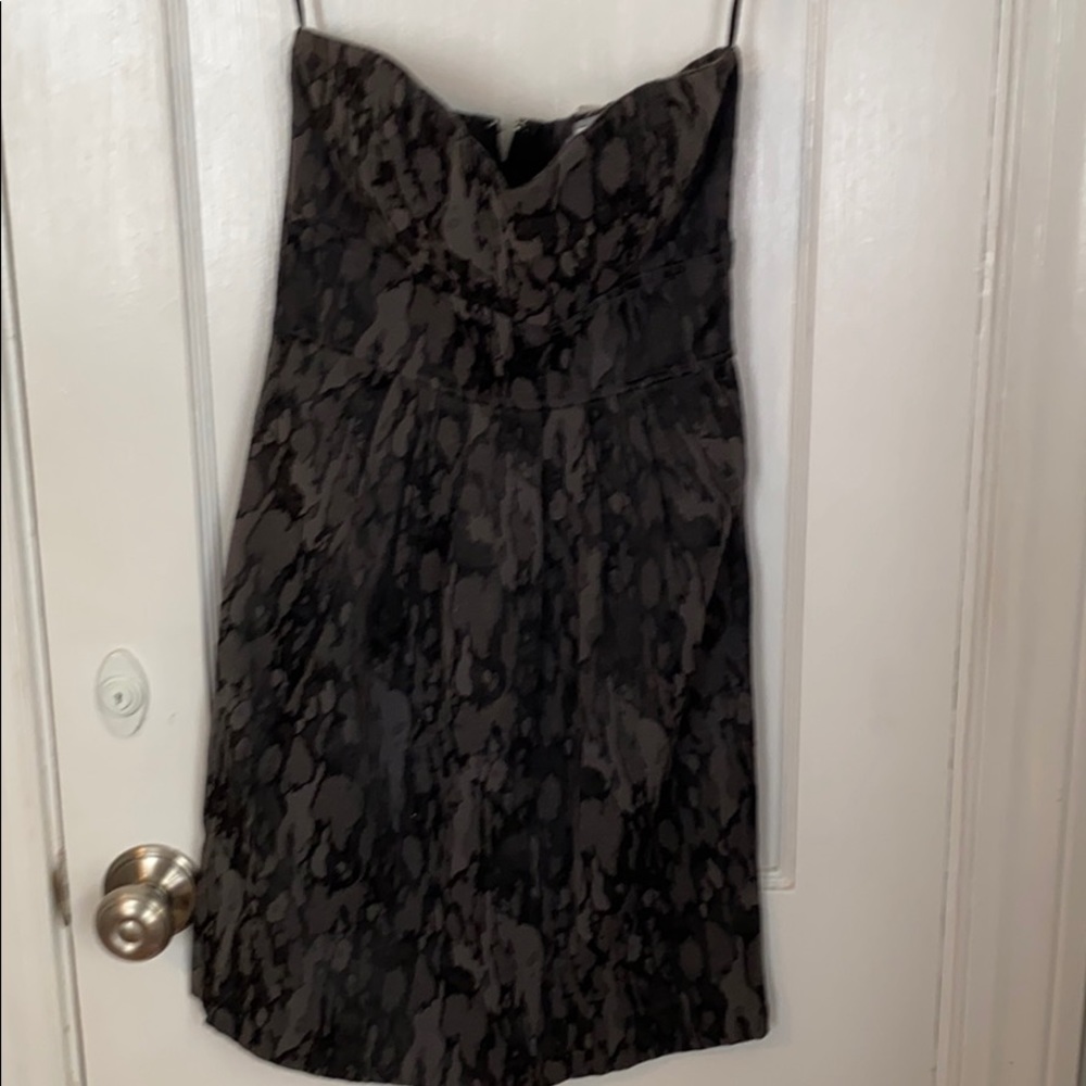 Strapless Black and Gray Mini Dress